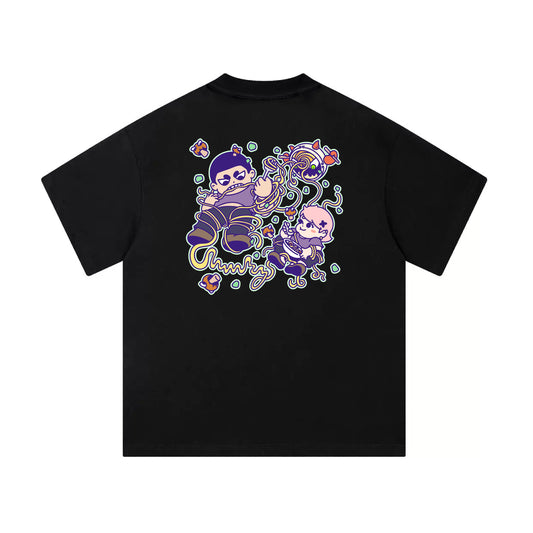 Chunkyween Haunted Noodles Mid-Cropped T-Shirt - Black