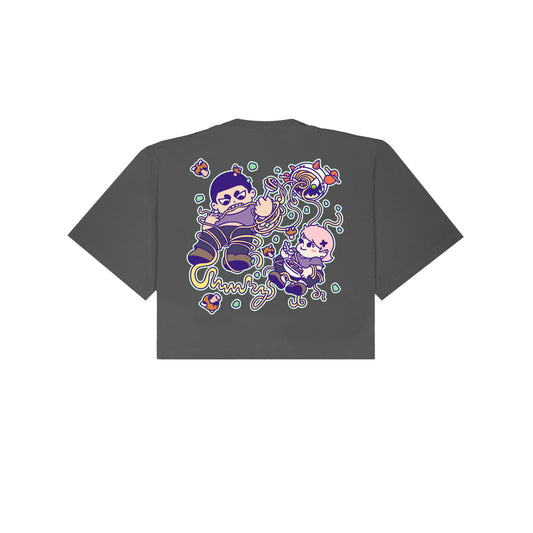 Chunkyween Haunted Noodles Cropped T-Shirt - Shadow