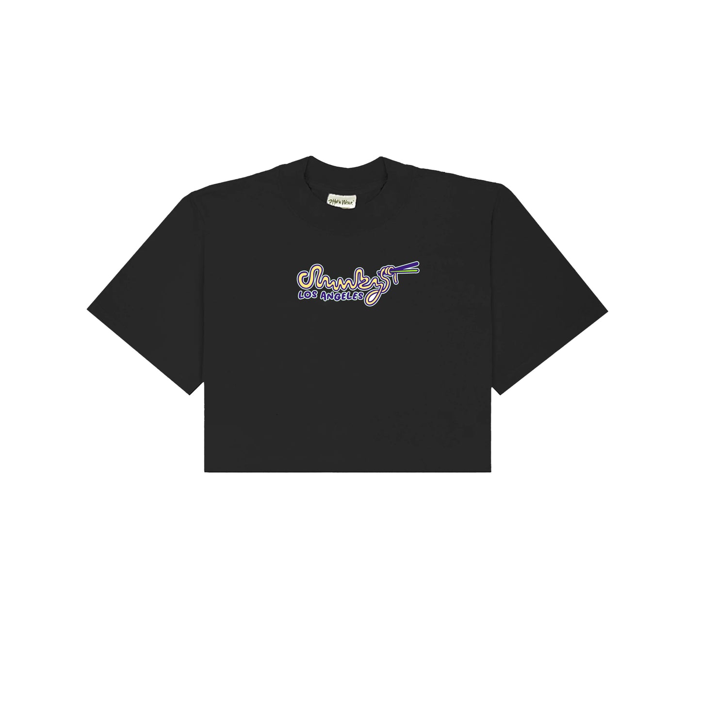 Chunkyween Haunted Noodles Cropped T-Shirt - Black