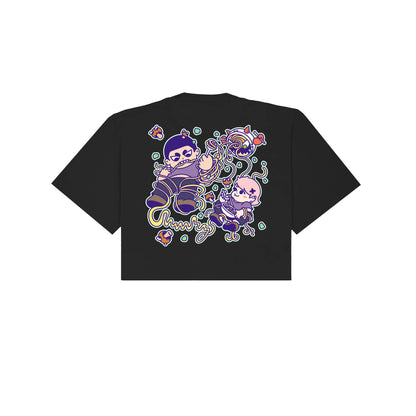 Chunkyween Haunted Noodles Cropped T-Shirt - Black