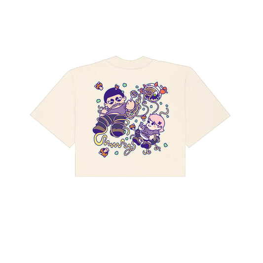 Chunkyween Haunted Noodles Cropped T-Shirt - Cream