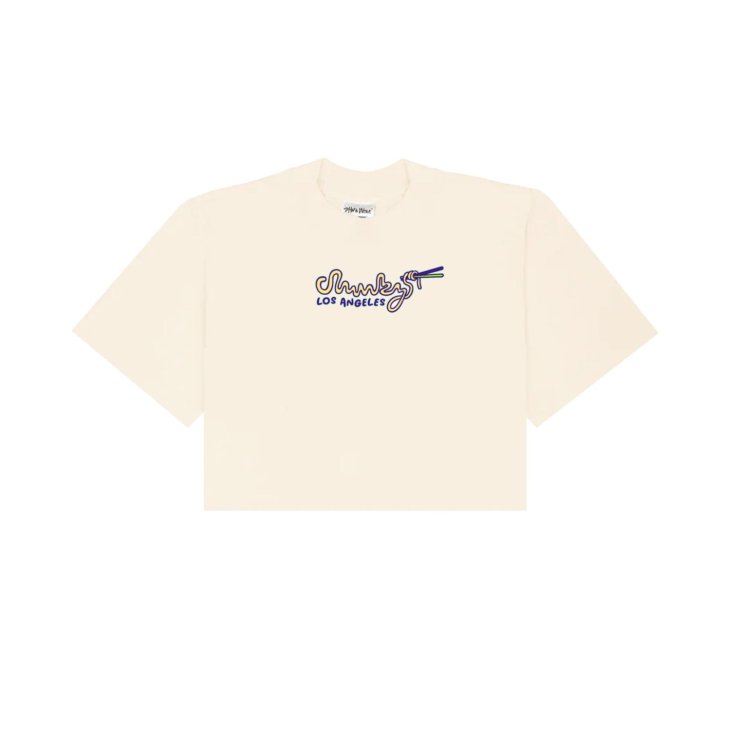 Chunkyween Haunted Noodles Cropped T-Shirt - Cream