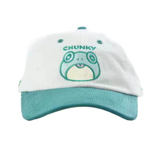 Chunky Frog Logo Corduroy Color Block Hat