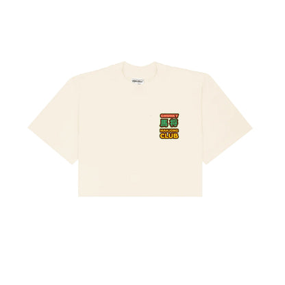 Chunky Ma Jong Mahjong Club Cropped T-Shirt - Cream