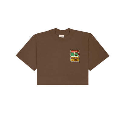 Chunky Ma Jong Mahjong Club Cropped T-Shirt - Brown