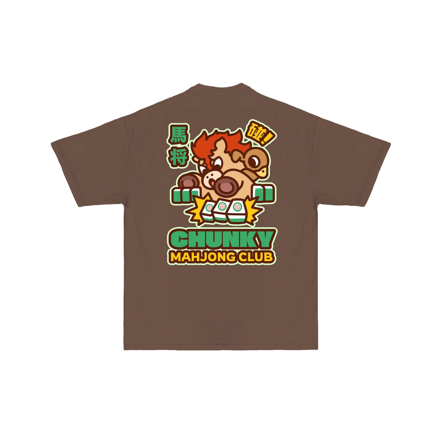 Chunky Ma-Jont Mahjong Club T-Shirt -  Brown
