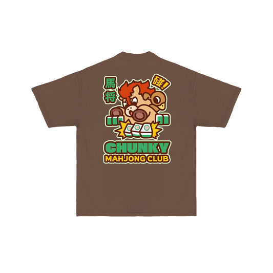 Chunky Ma-Jont Mahjong Club T-Shirt -  Brown