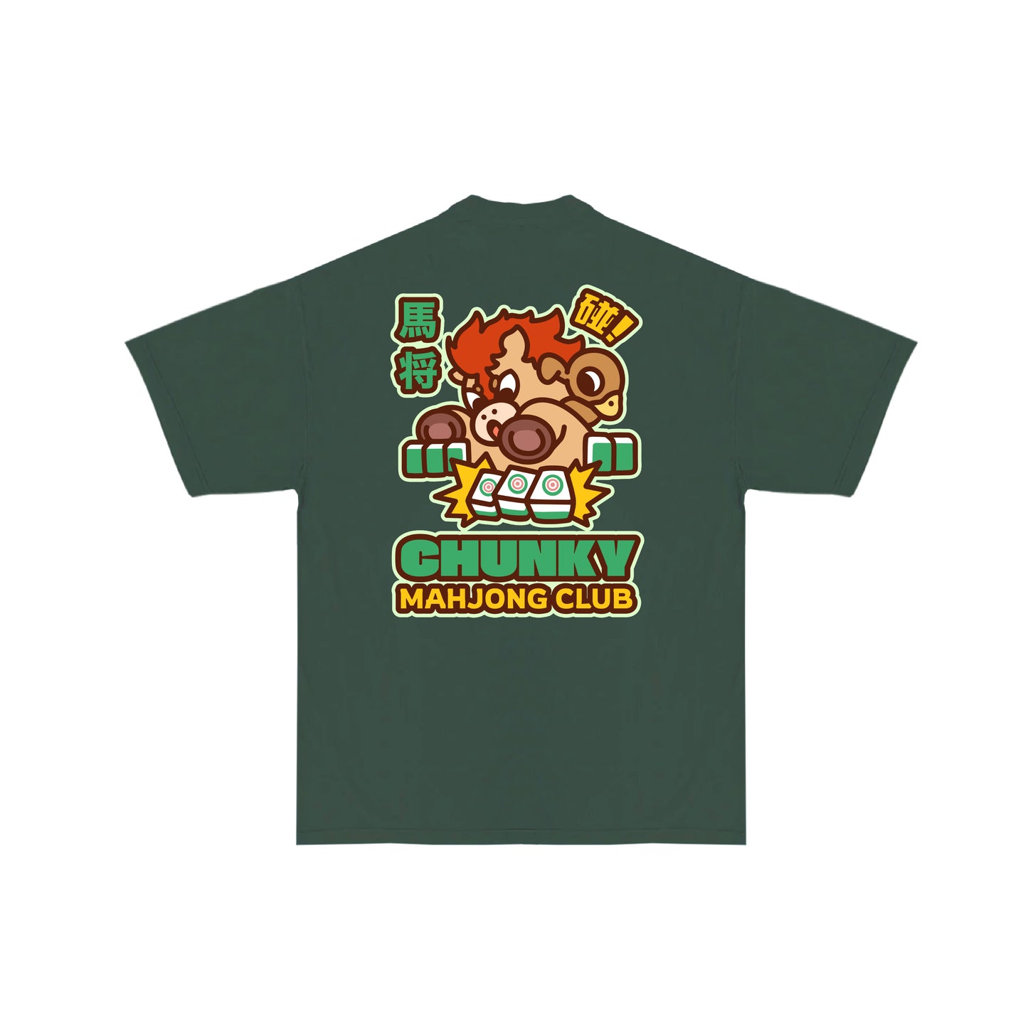 Chunky Ma-Jont Mahjong Club T-Shirt -  Green