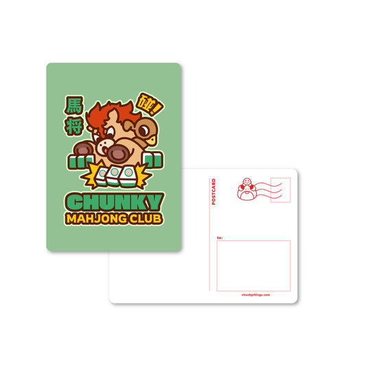Chunky Ma Jong Mahjong Club Postcard