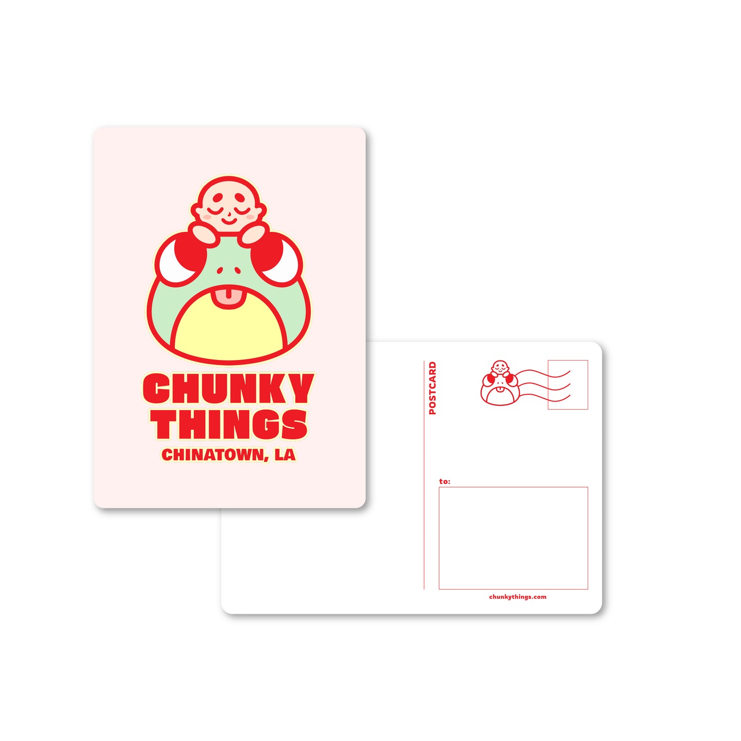Chunky 5 Year Frog and Baby Logo Postcard