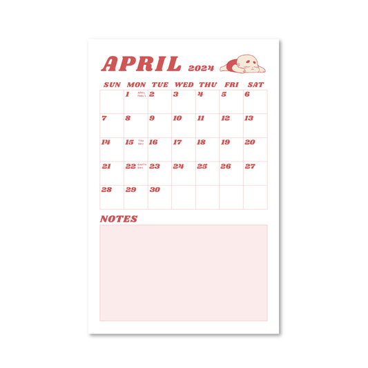 Monthly Page Calendar - April 2024