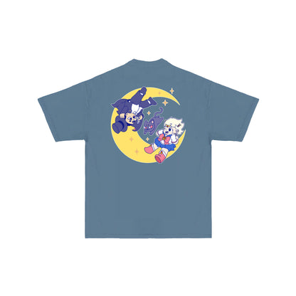 Chunky Moon XO Flying T-Shirt - Denim Blue