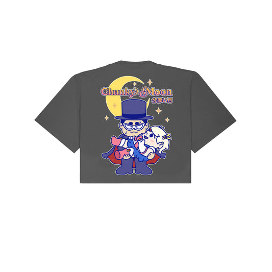 Chunky Moon XO Holding Cropped T-Shirt - Shadow