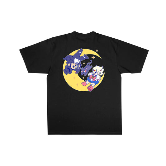 Chunky Moon XO Flying T-Shirt - Black