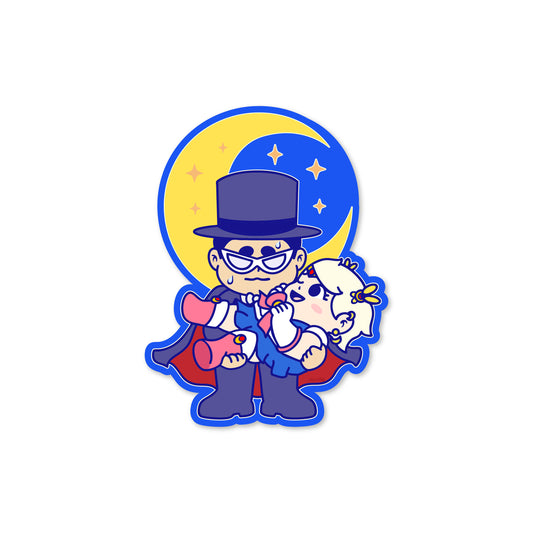 Chunky Moon XO Holding Sticker