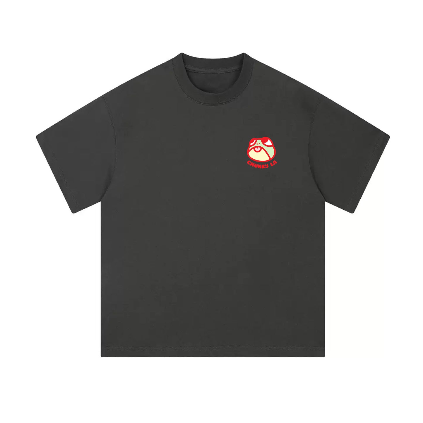 Chunky Mascots Stacking Heads Mid-Cropped T-Shirt - Dark Gray