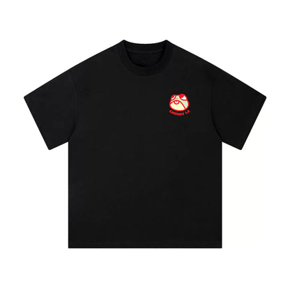 Chunky Mascots Stacking Heads Mid-Cropped T-Shirt - Black
