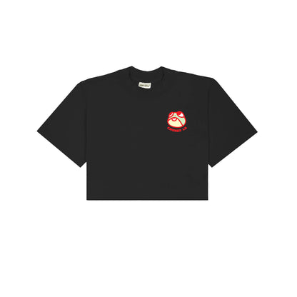 Chunky Mascots Stacking Heads Cropped T-Shirt - Black