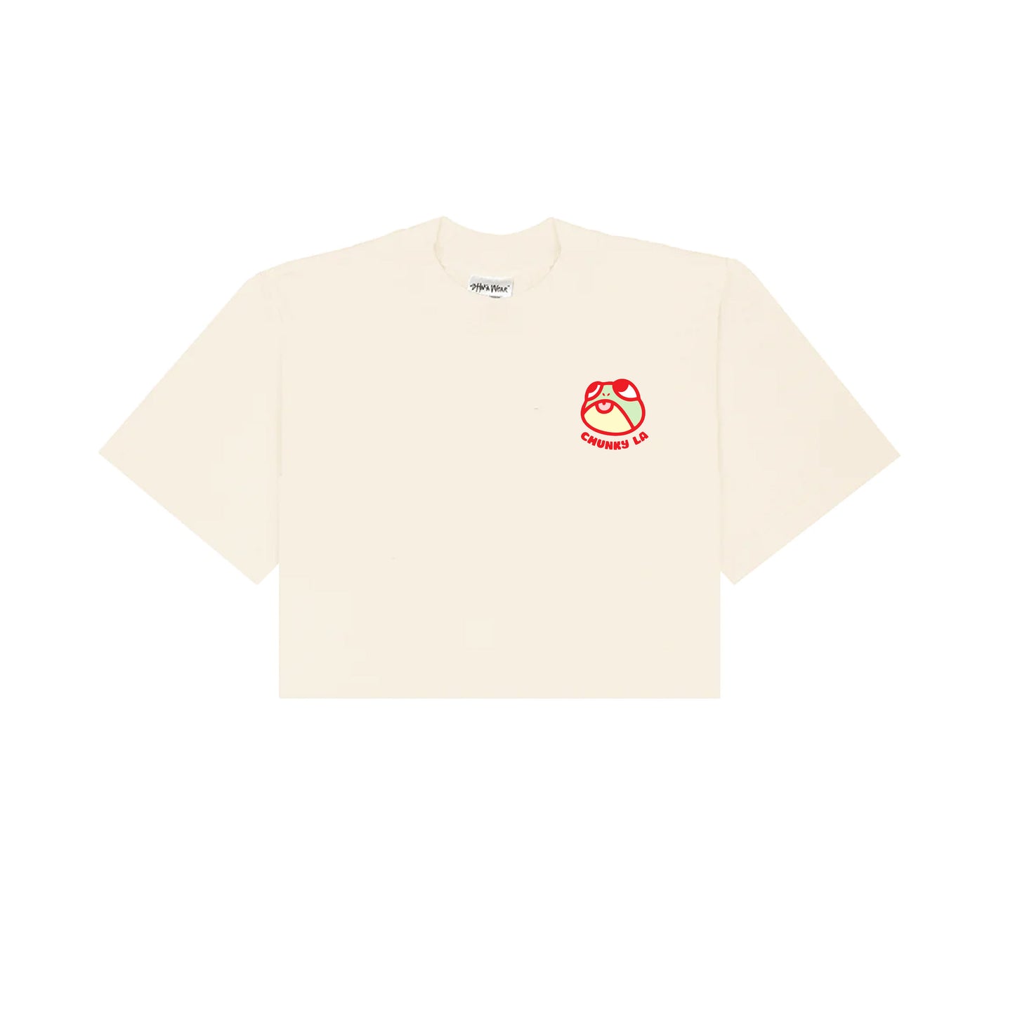 Chunky Mascots Stacking Heads Cropped T-Shirt - Cream