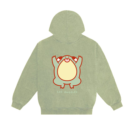 Chunky Jumping Frog Premium 14oz Hoodie - Matcha