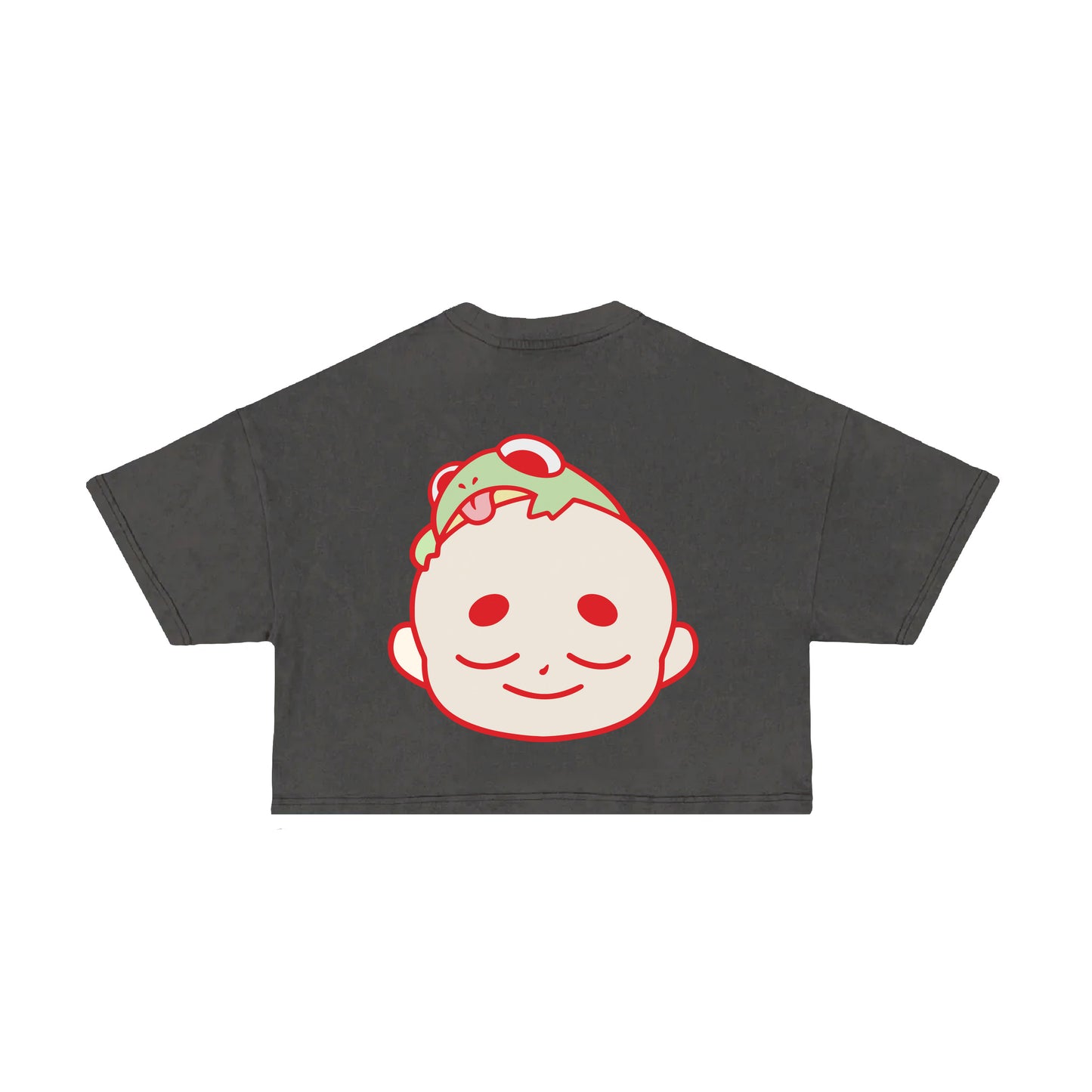 Chunky Baby and Frog Cropped T-Shirt - Shadow