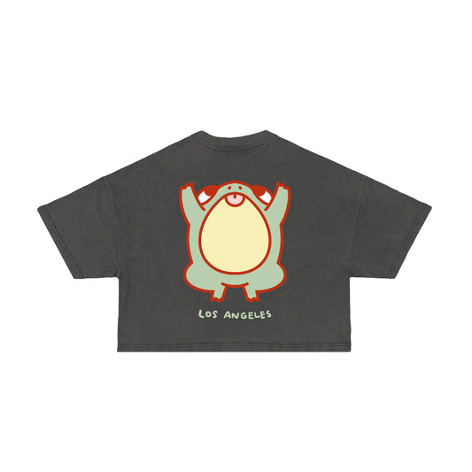 Chunky Jumping Frog Cropped T-Shirt - Shadow