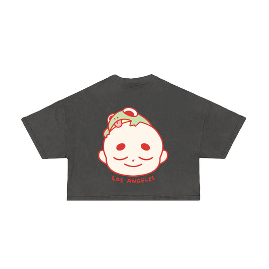 Chunky Baby and Frog Cropped T-Shirt - Shadow