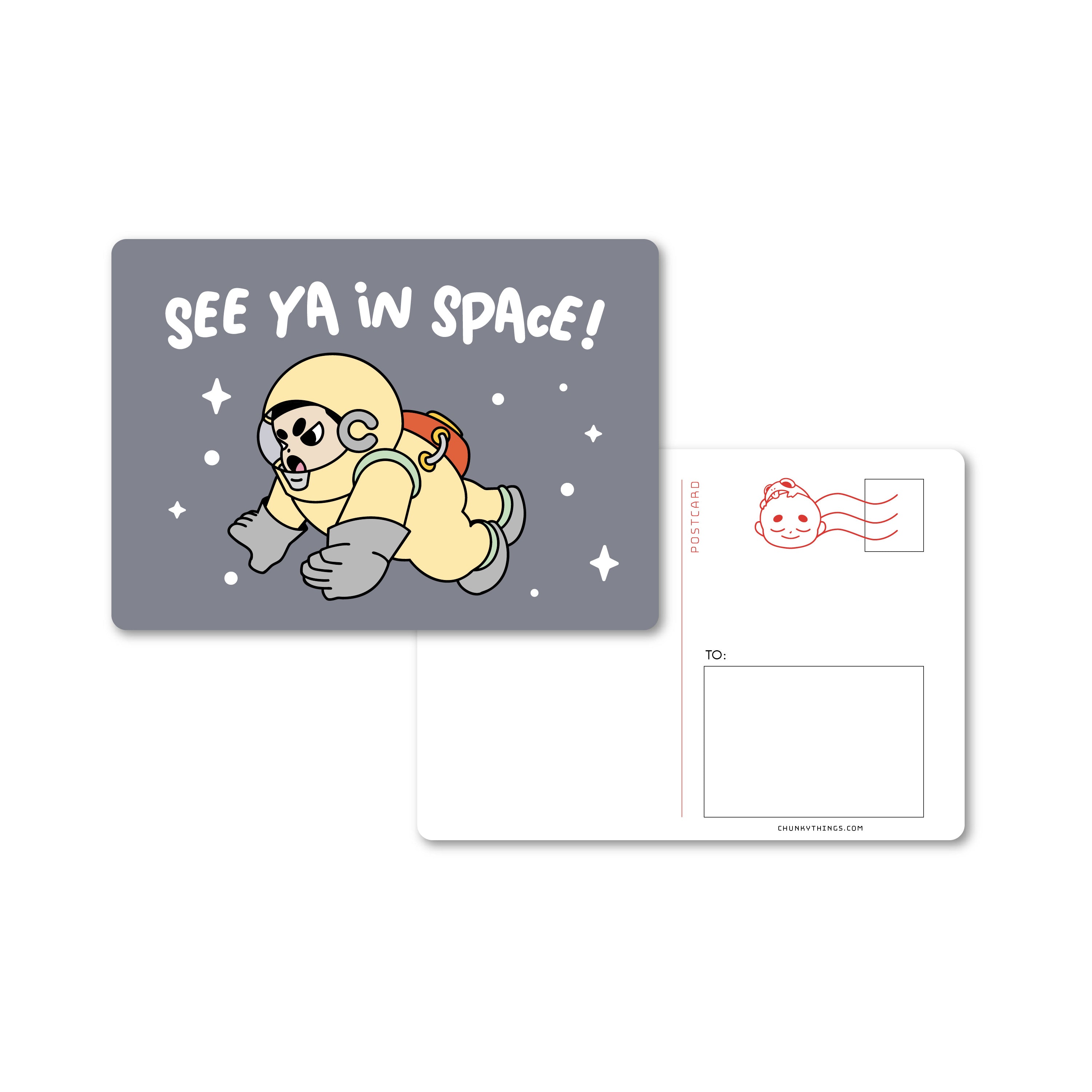 Spaceman Postcards One Floating in Space Postcard – Chunky