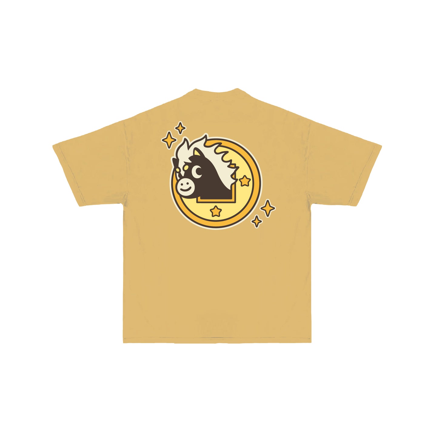 Chunky Lucky Horse Coin T-Shirt - Golden Yellow