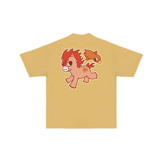 Chunky Fire Horse and Duck Ya T-Shirt - Golden Yellow