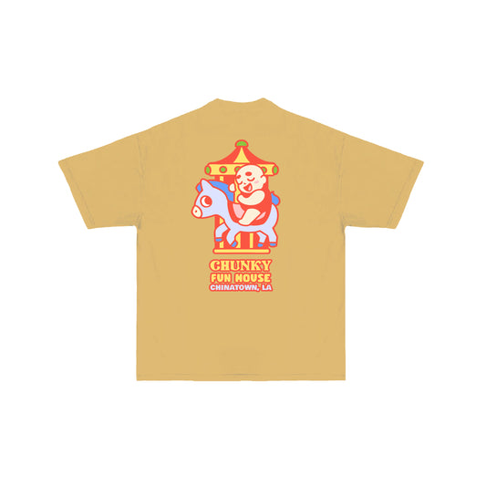 Chunky Baby Horse Carousel T-Shirt - Golden Yellow