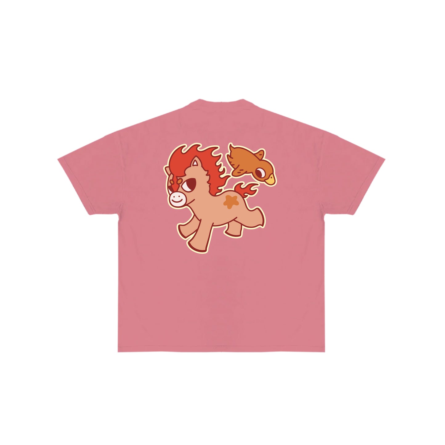 Chunky Fire Horse and Duck Ya T-Shirt - Dusty Red