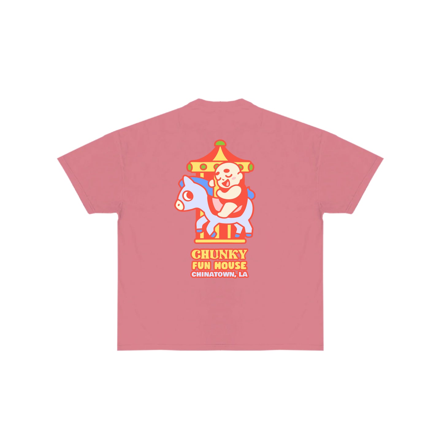 Chunky Baby Horse Carousel T-Shirt - Dusty Red