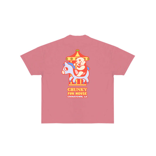 Chunky Baby Horse Carousel T-Shirt - Dusty Red