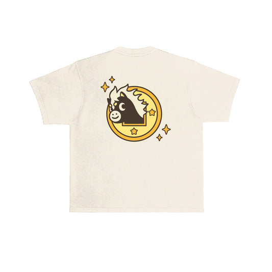 Chunky Lucky Horse Coin T-Shirt - Egg-White