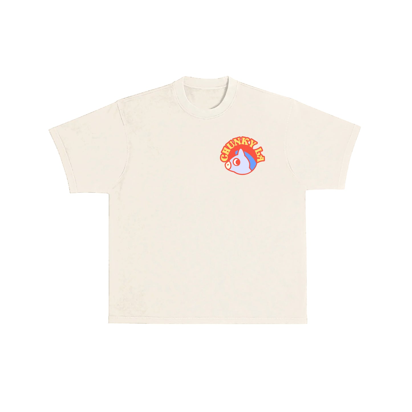 Chunky Baby Horse Carousel T-Shirt - Egg-White