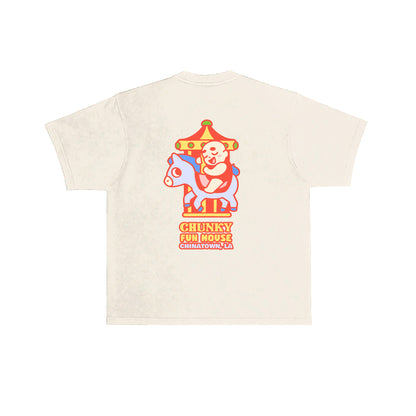 Chunky Baby Horse Carousel T-Shirt - Egg-White