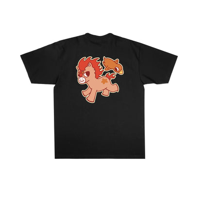 Chunky Fire Horse and Duck Ya T-Shirt - Black