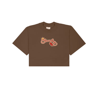 Chunky Fire Horse and Duck Ya Cropped T-Shirt - Brown