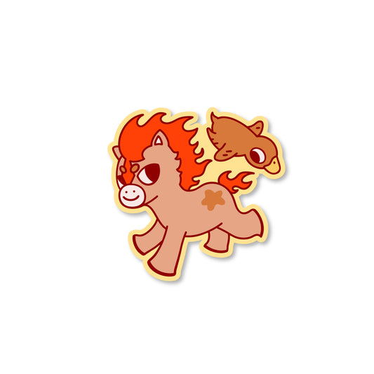 Chunky Fire Horse and Duck Ya Sticker