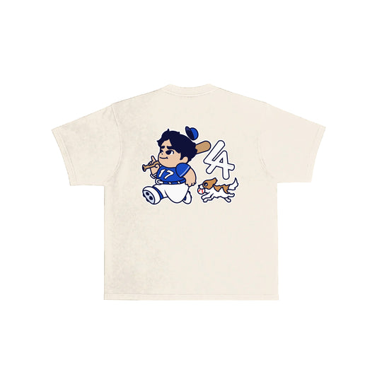 Chunkytani Blue Away T-Shirt - Cream