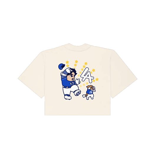 Chunkytani Champion Blue Away Cropped T-Shirt - Cream