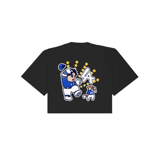 Chunkytani Champion Blue Away Cropped T-Shirt - Black