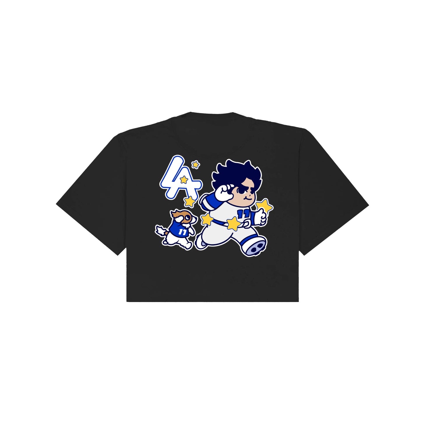 Chunkytani Deco Cropped T-Shirt - Black