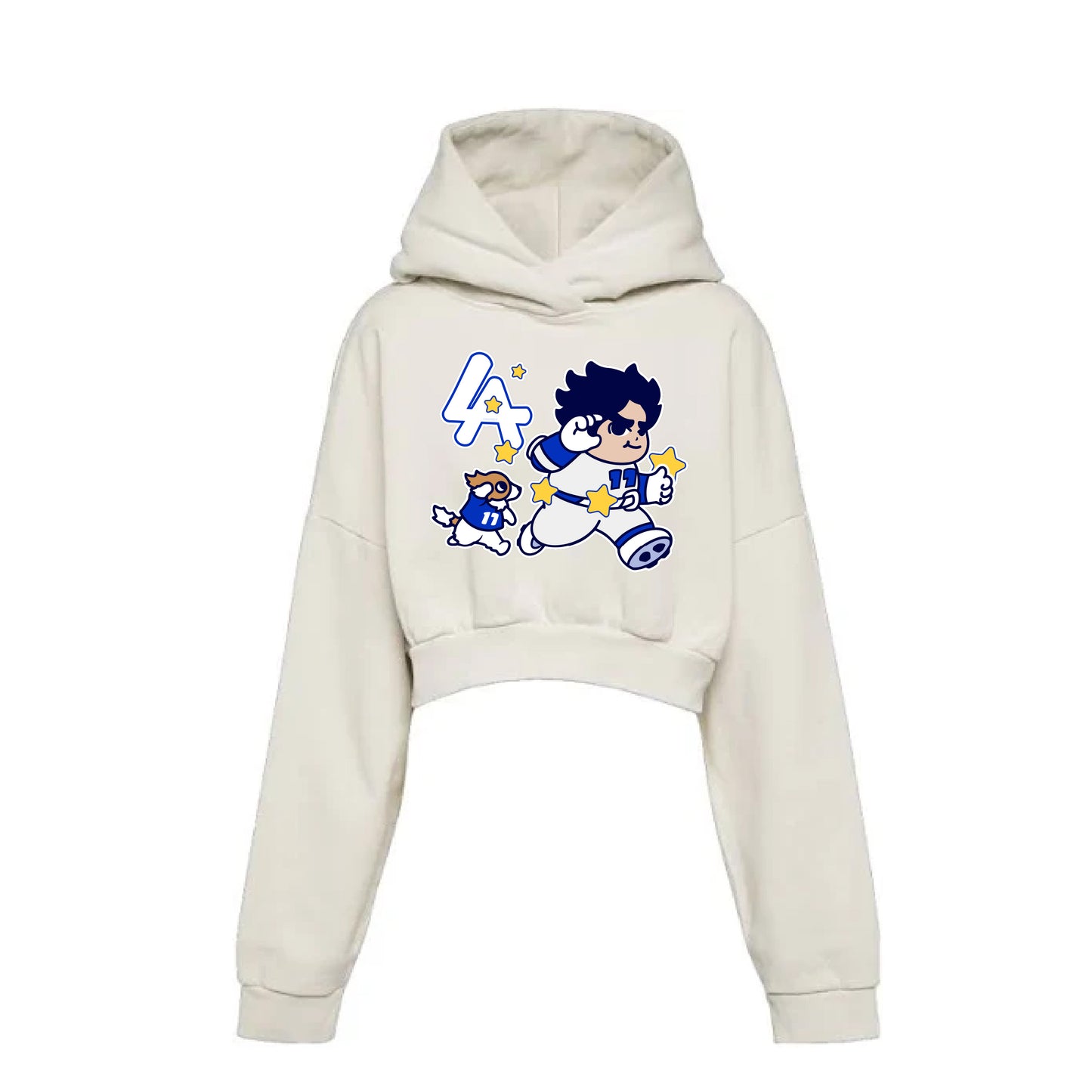 Chunkytani Deco Cropped Hoodie - Cream