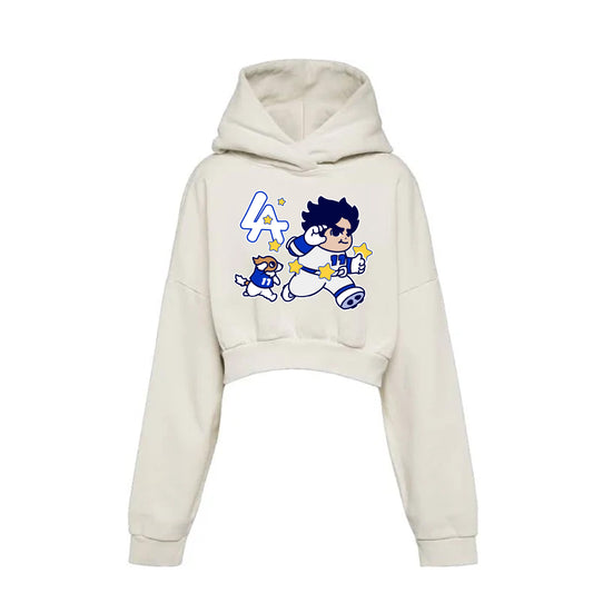 Chunkytani Deco Cropped Hoodie - Cream