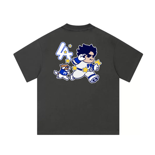 Chunkytani Deco Mid-Cropped T-Shirt - Dark Grey