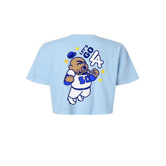 Chunkytani Players Bett On It Cropped T-Shirt - Light Blue