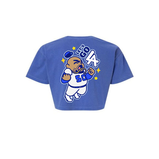 Chunkytani Players Bett On It Cropped T-Shirt - Vintage Blue