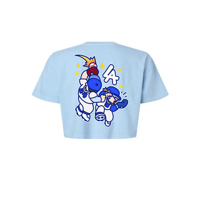 Chunkytani Players Crash Out Cropped T-Shirt - Light Blue